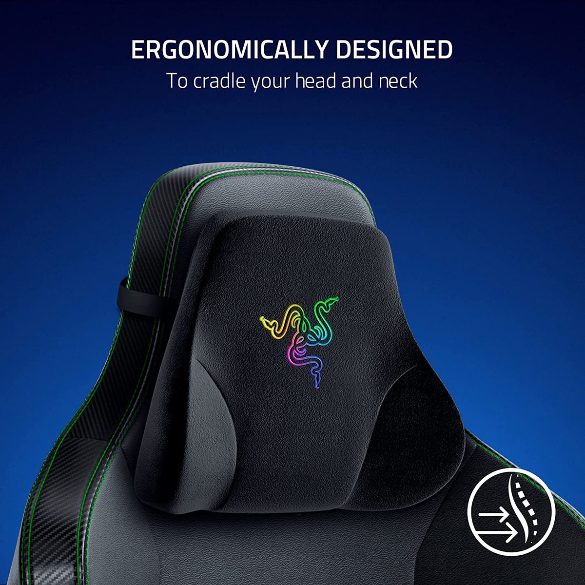 Razer Head Cushion Chroma RGB Nacken- & Kopfkissen für Gaming Stühle Black