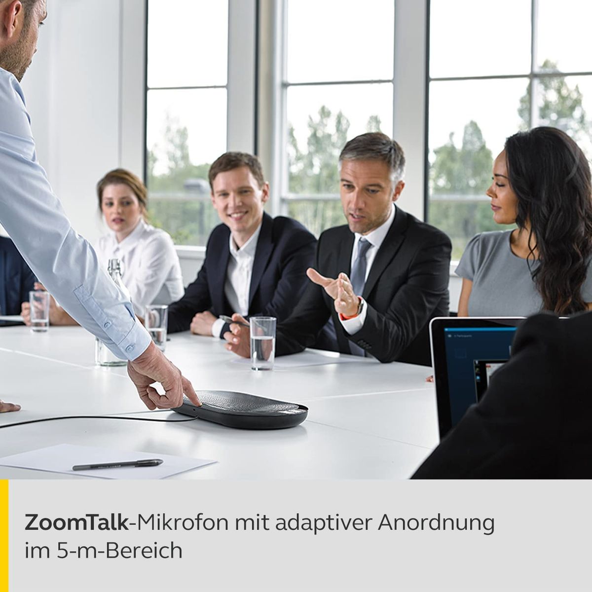 Jabra Speak 810 Konferenzlautsprecher – Microsoft-zertifizierter Lautsprecher für große Meetings mit Bluetooth-Adapter und integriertem USB-A-Kabel – Verbindung mit Laptops, Smartphones und Tablets 810 Microsoft Certified