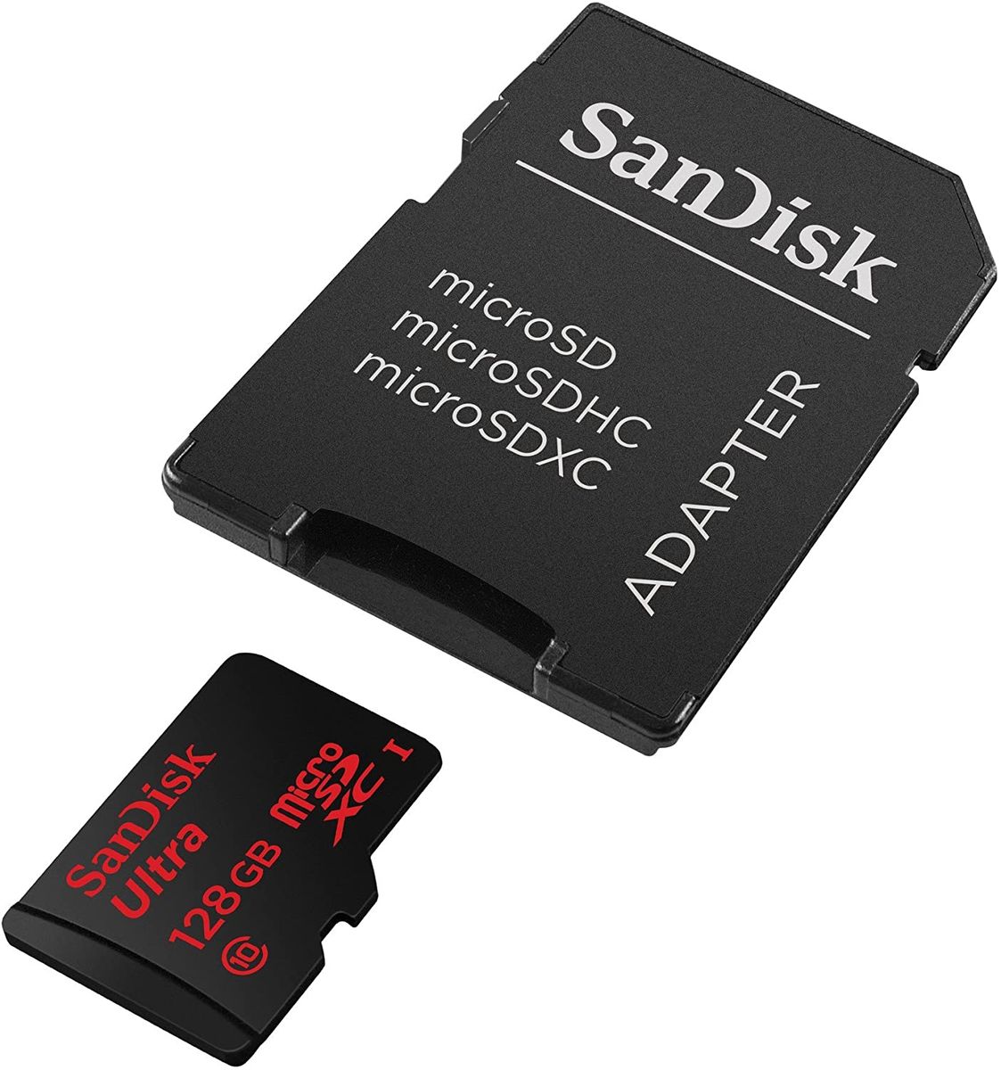 SanDisk Ultra Android microSDHC 16 GB up to 80 MB/s, Class 10 Memory Card with SD Adapter 128gb
