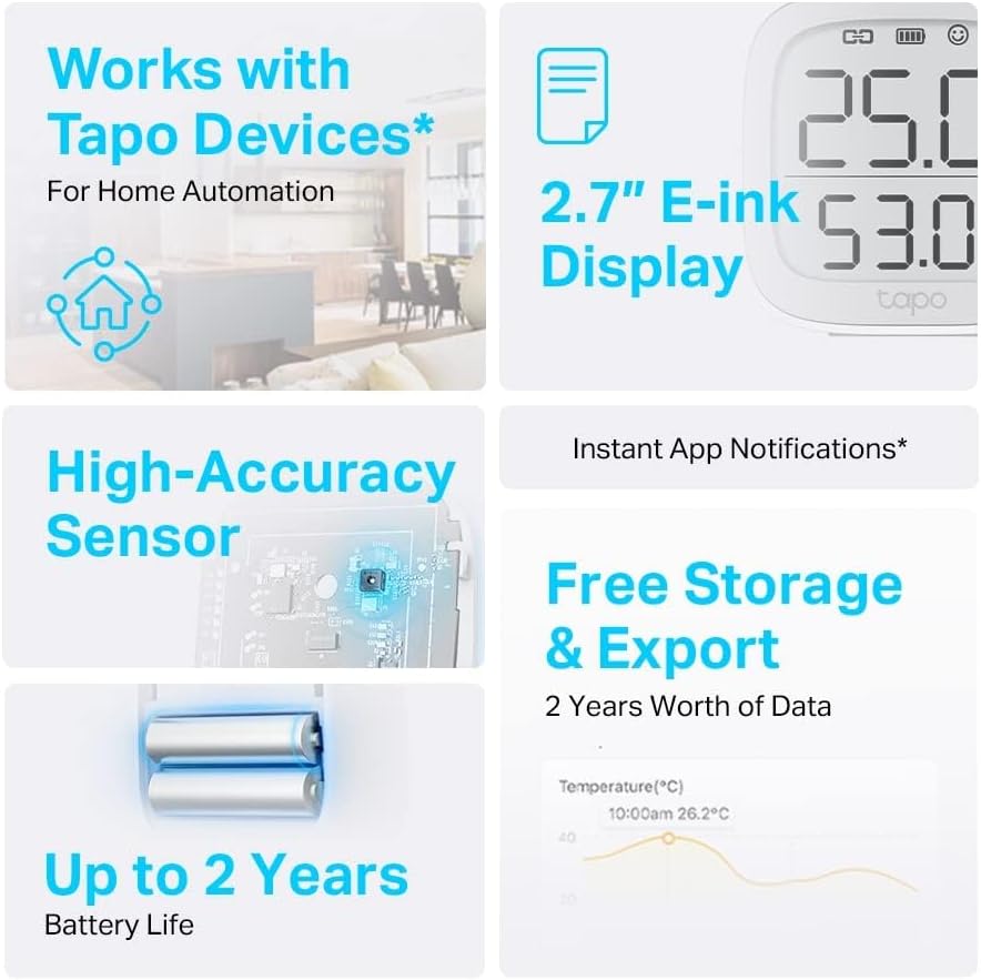 TP-Link Tapo Intelligenter Temperatur- und Feuchtigkeitsmonitor