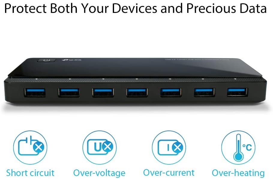 TP-Link USB 3.0 Hub 7 USB 3.0 data ports 2 smart charging USB ports
