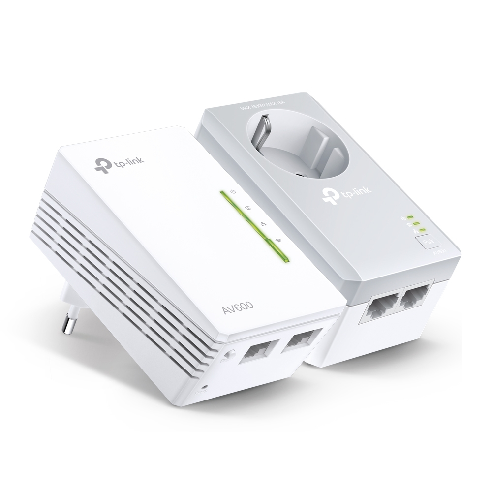 TP-Link TL-WPA4226KIT AV600 WiFi N300 Powerline Netzwerkadapter(300 Mbit/s, 4 Ports, Steckdose, Plug & Play, Kompatibel mit Adaptern anderer Marken, 2er Set) weiß