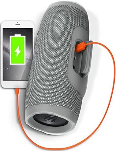 JBL Charge 3 Tragbarer Bluetooth-Lautsprecher Wasserdicht mit 6000 mAh Power Bank und Freisprechfunktion - Grau
