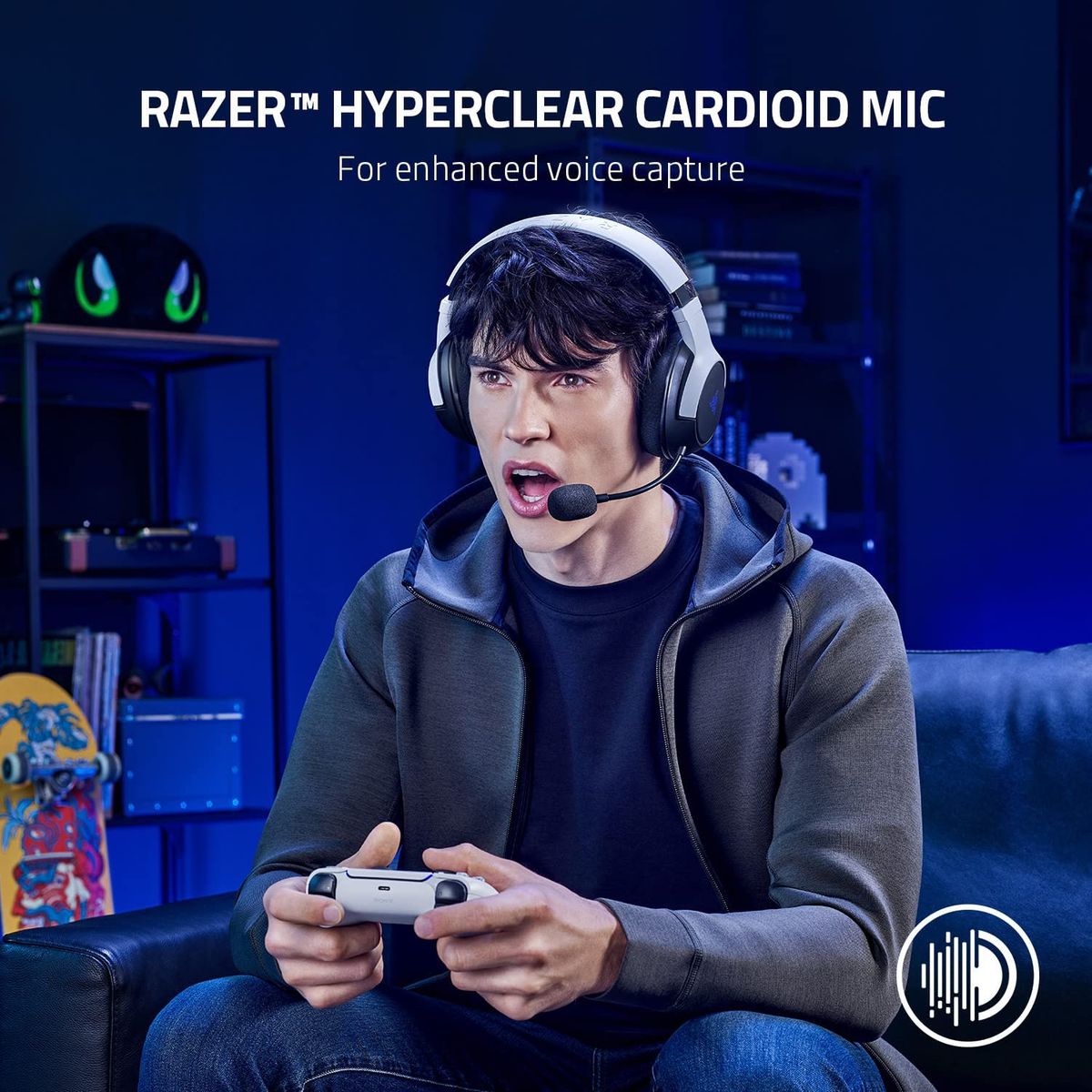 Razer Kaira for PlayStation Gaming Headset Dual Wireless Stereo for PS PC Mobile Mercury