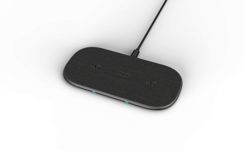 Rapoo XC260 Wireless Qi Induktionsladegerät 2x10W für Smartphone Schnellladen Überladeschutz Grau