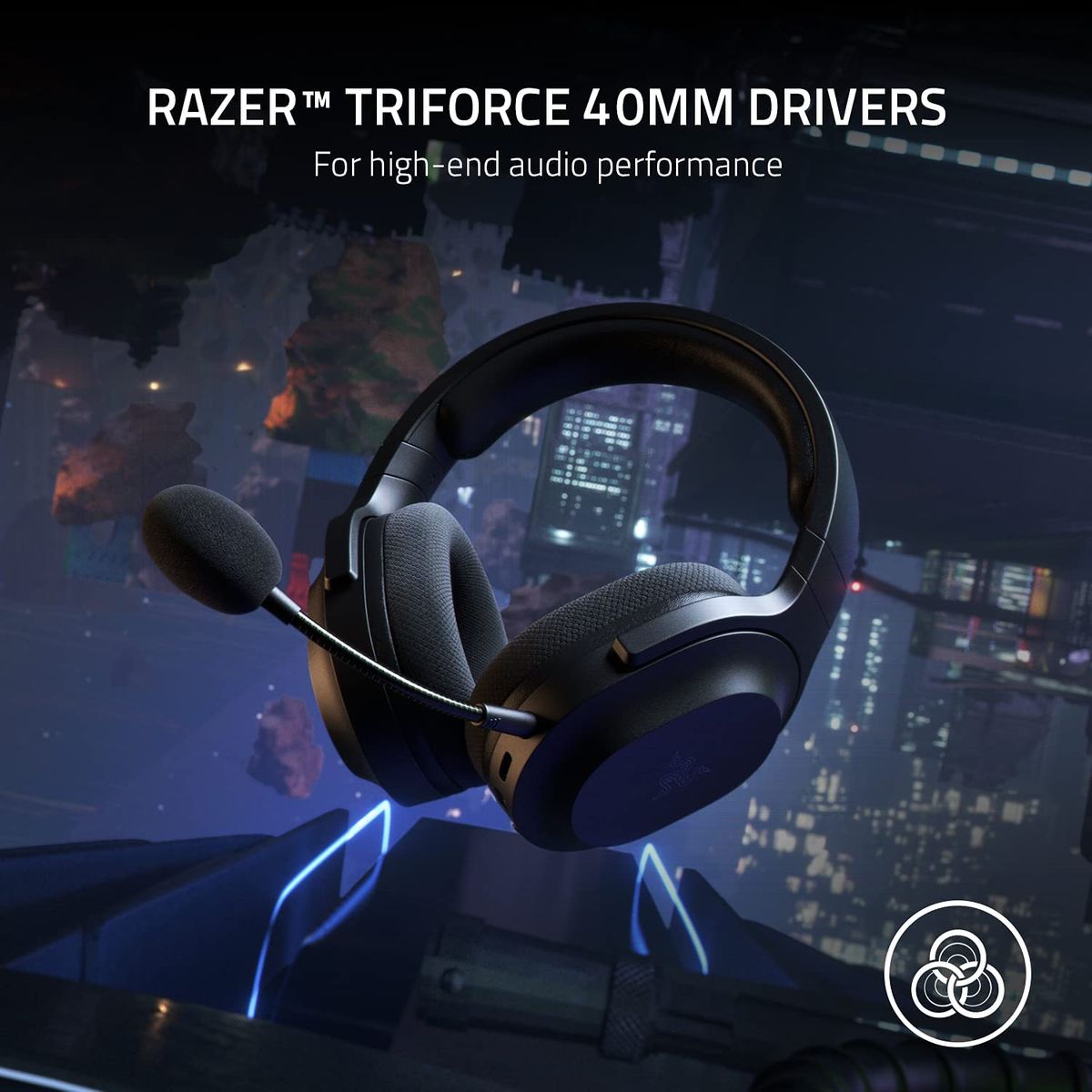 Razer Barracuda X Gaming & Mobile Headset Wireless RF + 3.5mm Virtual 7.1 Surround-Sound Multi-Plattform Black