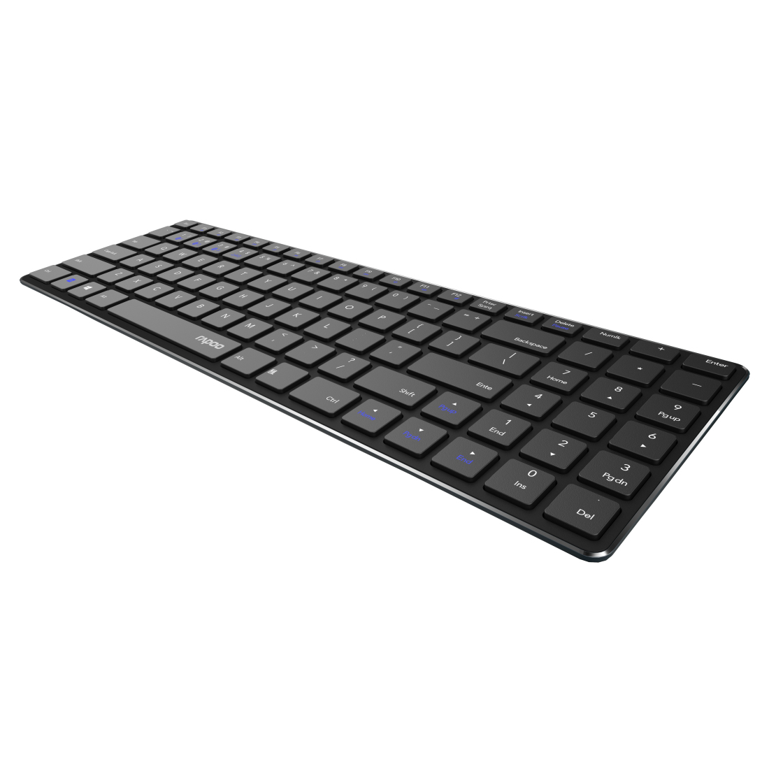 Rapoo E9100M Flache Multimodus-Tastatur 2 4 GHz Wireless DE-Layout