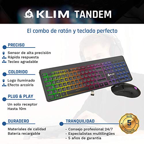 KLIM Tandem Kit Wireless Gaming Keyboard and Mouse FRA Layout AZERTY - (FRA Layout - AZERTY)