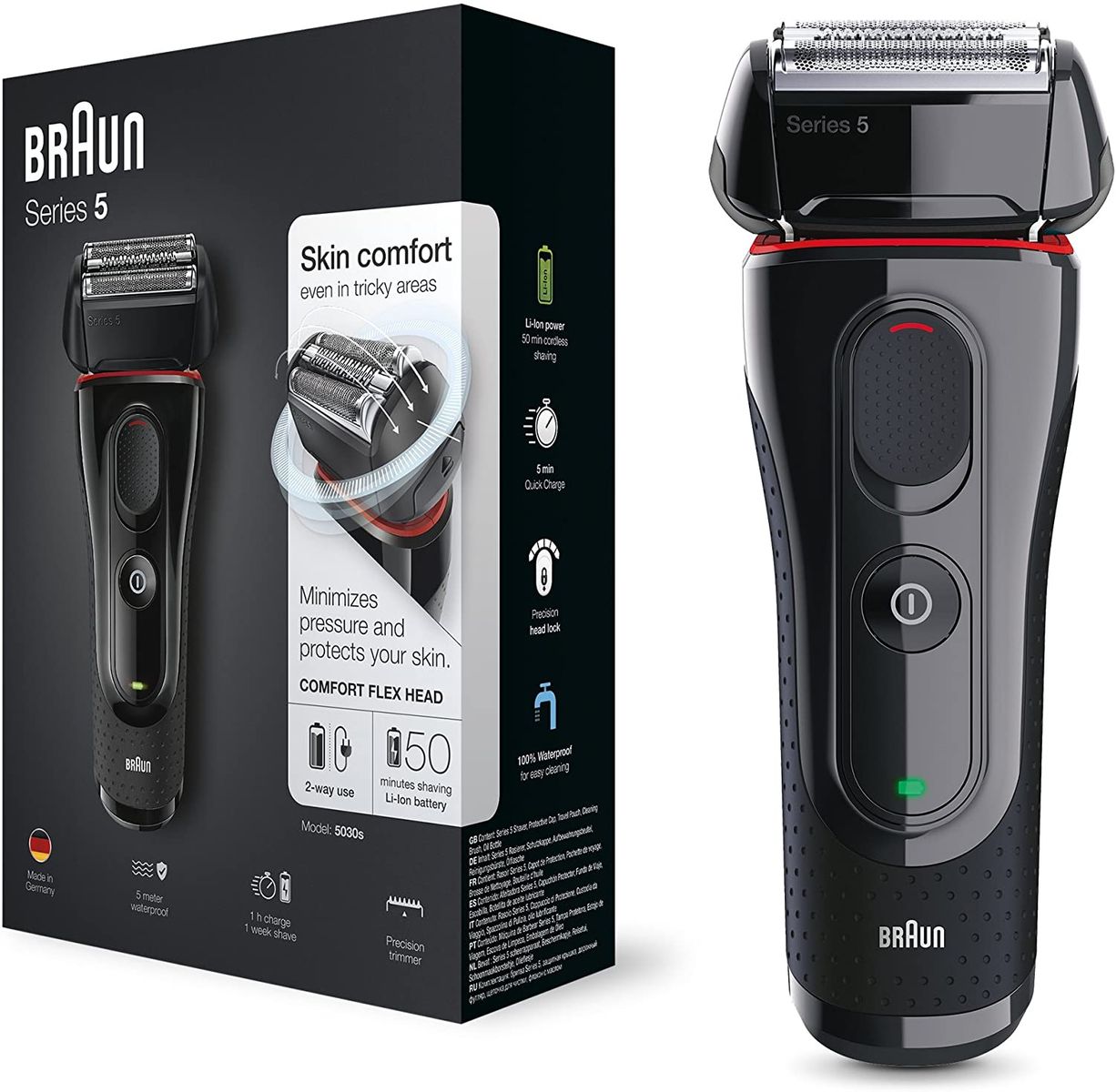 Braun Series 5 5030s Rechargeable Shaver for Men Standard Edition