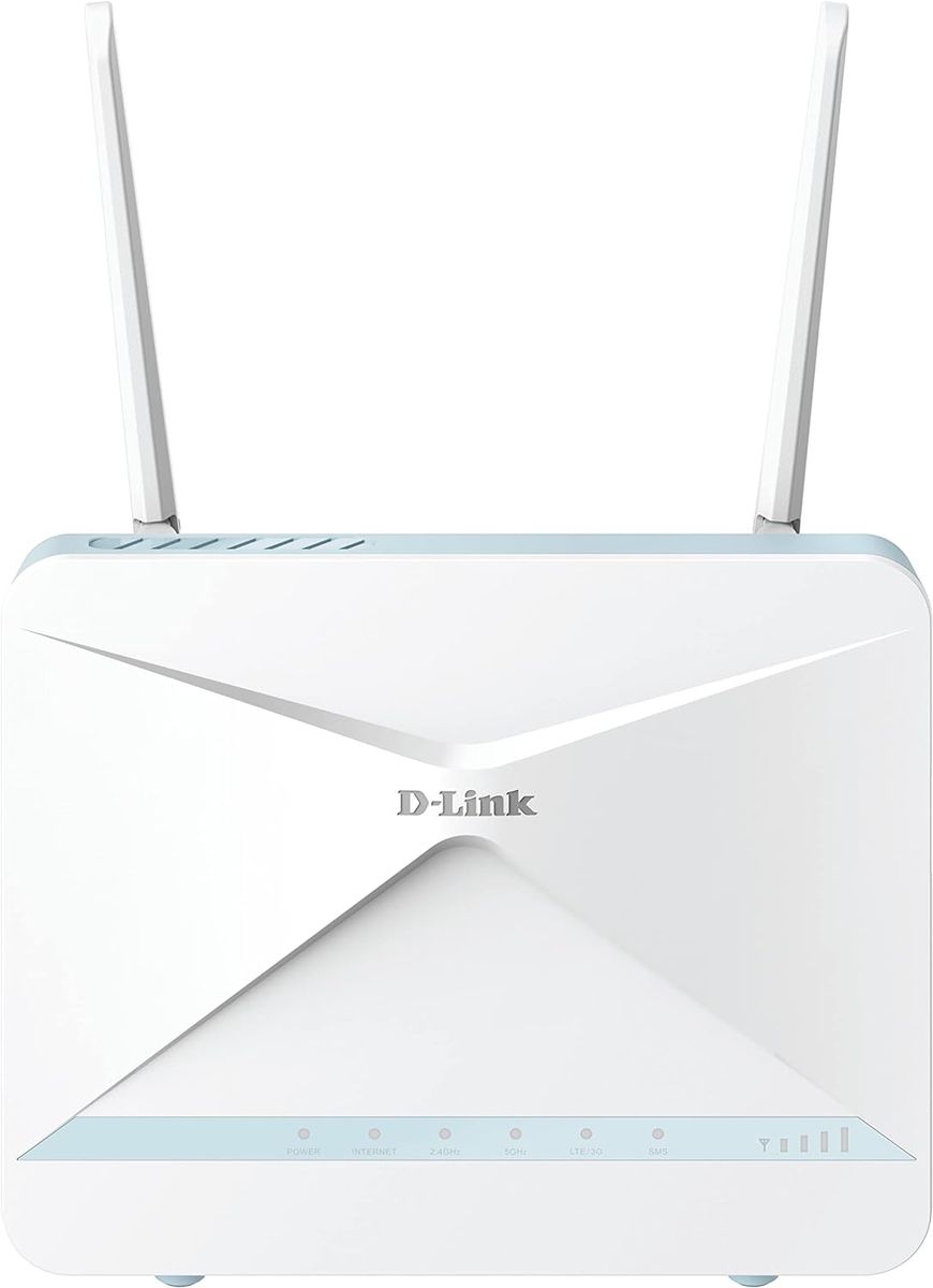 D-Link G416/E Eagle PRO AI AX1500 4G+ Smart Router (4G+ LTE Cat 6 Download bis zu 300Mbps, Wi-Fi 6, AI Wi-Fi/Traffic Optimiser, Gigabit Ports, WPA3, Wi-Fi Mesh Support, ohne Simlock), Weiß Router|4G+/LTE|WiFi 6|Gigabit Ethernet