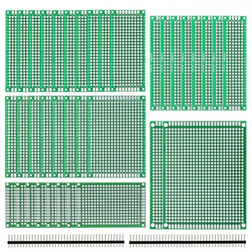 Philonext 36 Stück PCB Board doppelseitig Prototype Kit Lochrasterplatte PCB Universal Board 2x8cm, 3x7cm, 4x6cm, 5x7cm, 7x9cm für DIY Löten und Elektronisches Projek