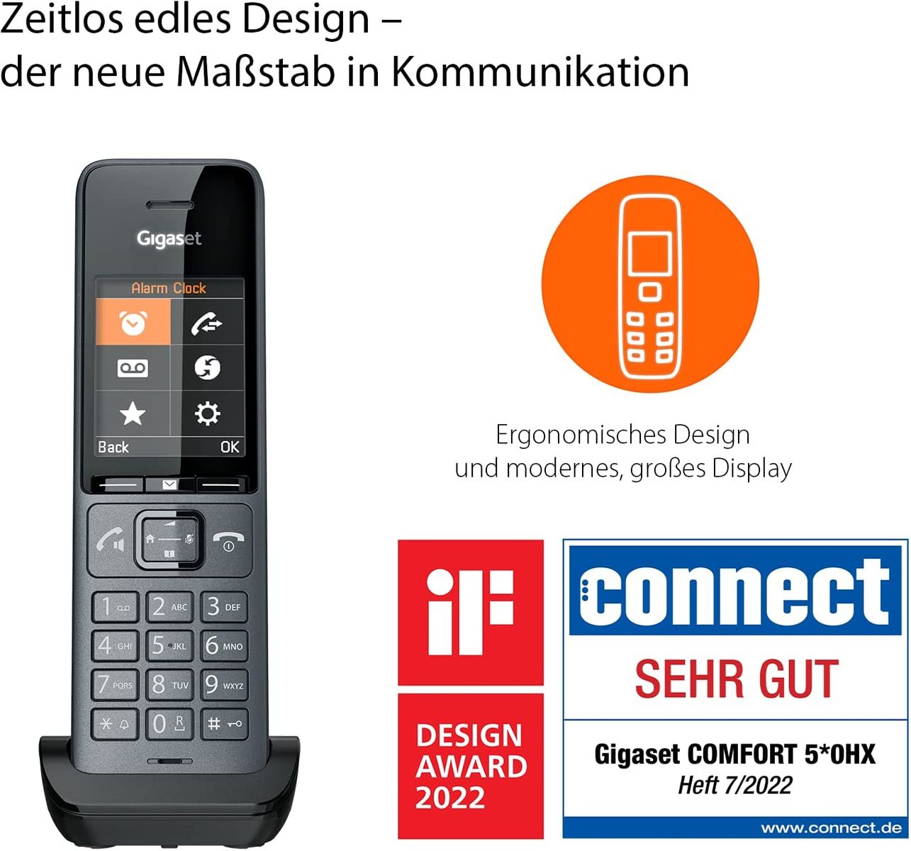 Gigaset COMFORT 520HX – DECT-Mobilteil Mit Ladeschale – Elegantes ...