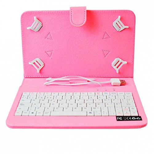 HOME a107417 9-pink Custodia per Tablet con tastiera ES-Layout