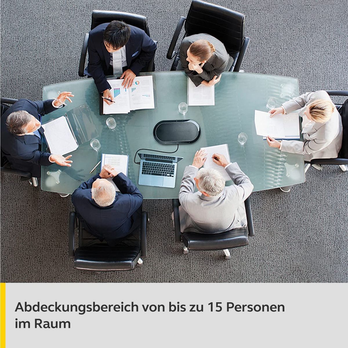 Jabra Speak 810 Konferenzlautsprecher – Microsoft-zertifizierter Lautsprecher für große Meetings mit Bluetooth-Adapter und integriertem USB-A-Kabel – Verbindung mit Laptops, Smartphones und Tablets 810 Microsoft Certified