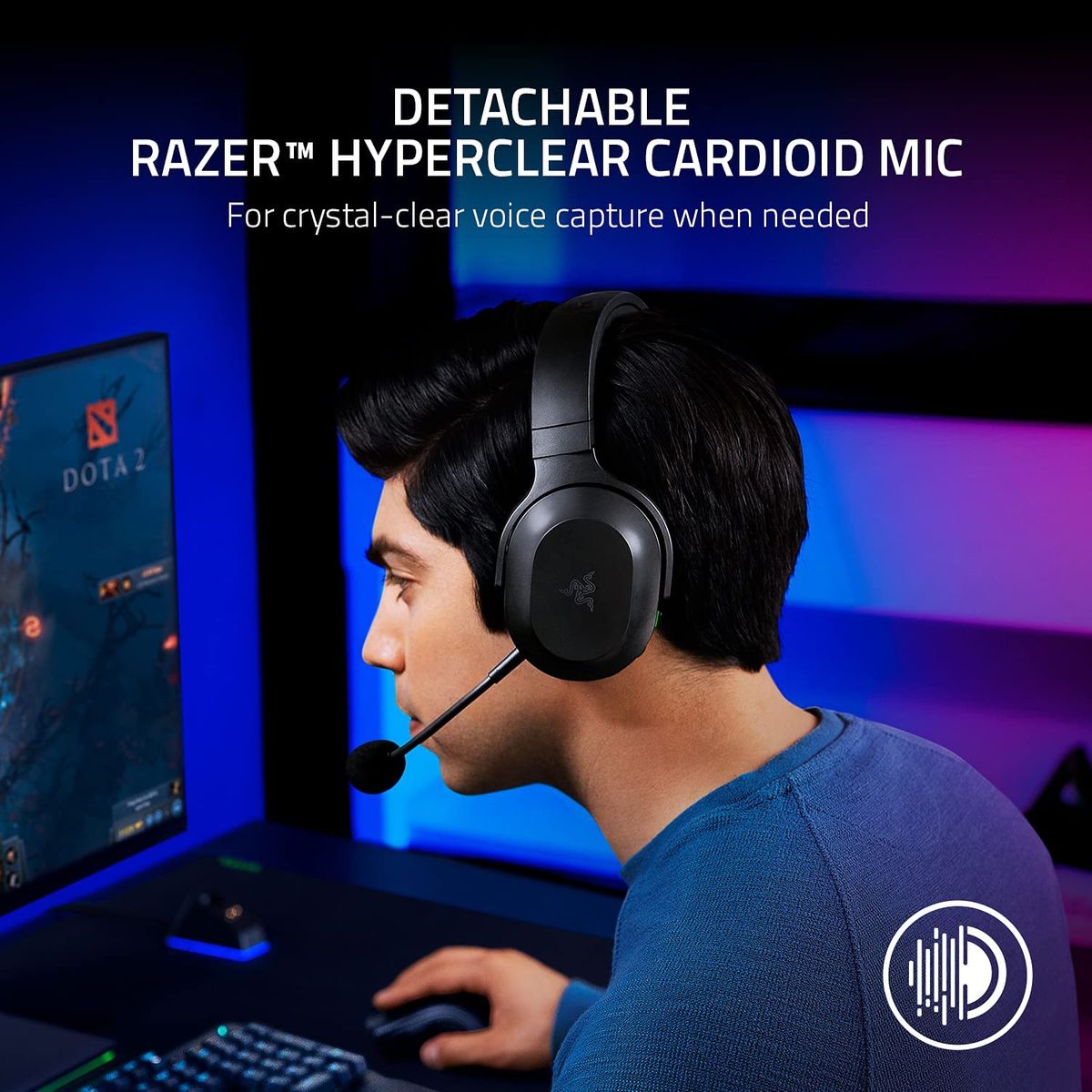 Razer Barracuda X Gaming & Mobile Headset Wireless RF + 3.5mm Virtual 7.1 Surround-Sound Multi-Plattform Black