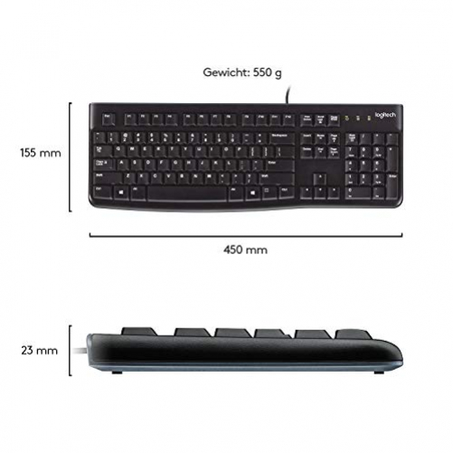 Logitech K120 Tastatur USB Tastatur schwarz ES-Layout