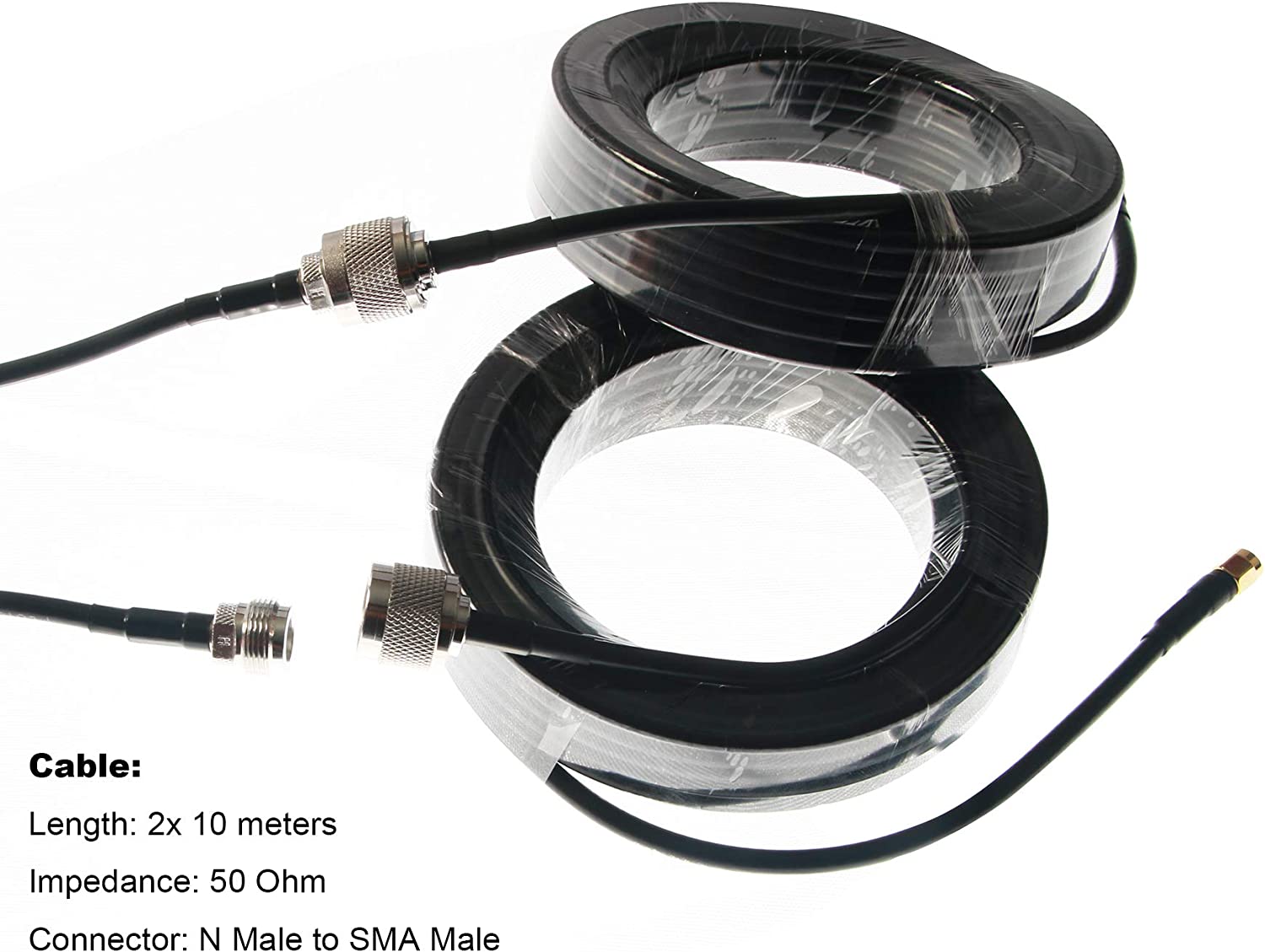 KASER 4G LTE Antenne Outdoor Externe Mimo Richtantenne 698-2700 MHz SMA Stecker mit CRC9 TS9 Adapter Koaxialkabel 3D-FB für 4G Router Verstärkung bis zu 14 dBi Empfang über 15 km (2 x 10m Kabel)