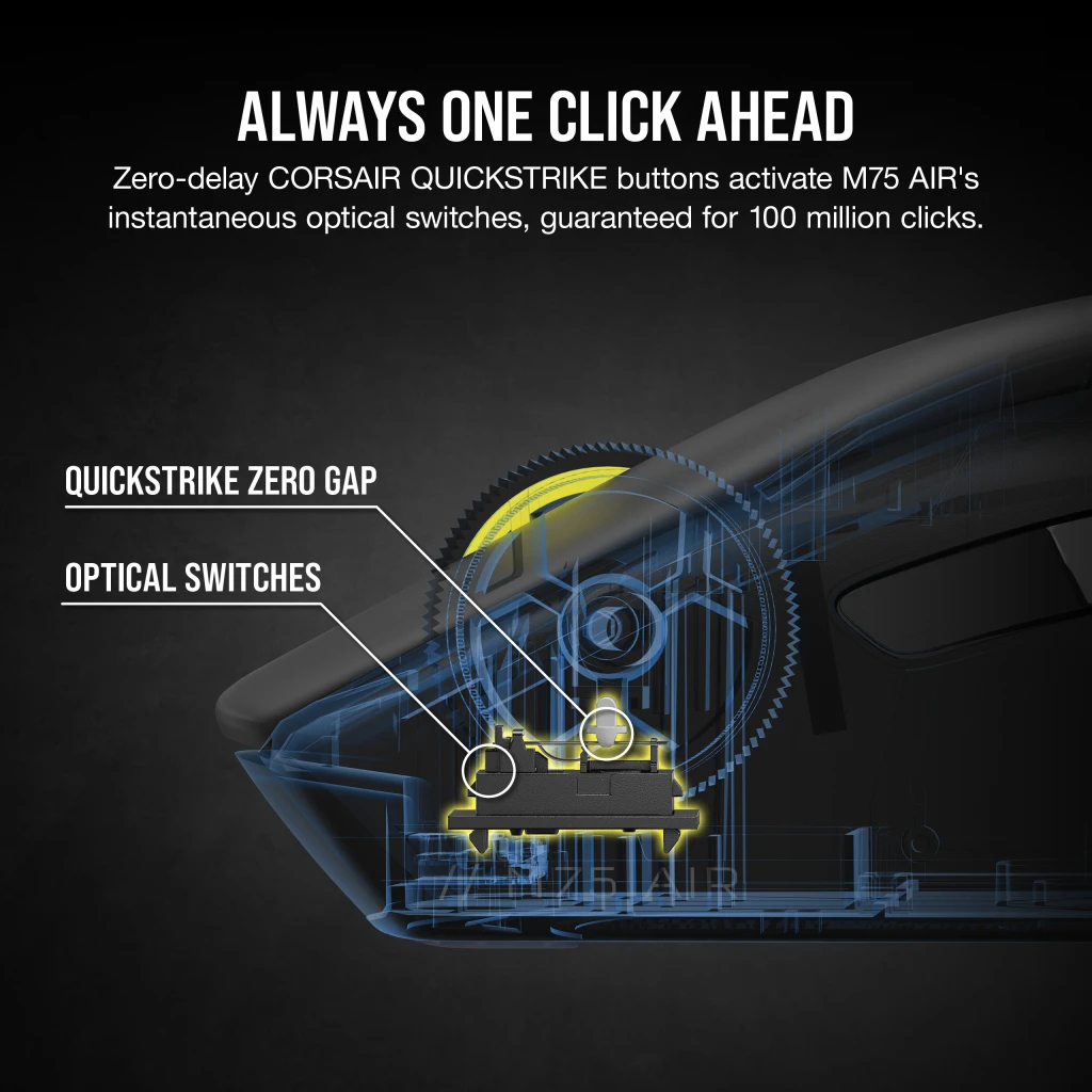 Corsair M75 Maus Gaming Beidhändig Bluetooth Optisch 26000 DPI