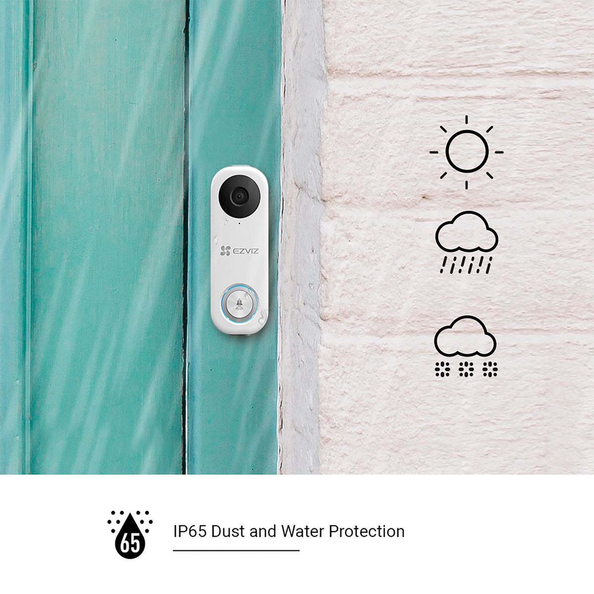 EZVIZ 2MP Bell Set with AI Person Detection and Chime, Two-Way Audio, 170° Field of View, H.265 Compression, Dual Band Wi-Fi, DB1C Kit