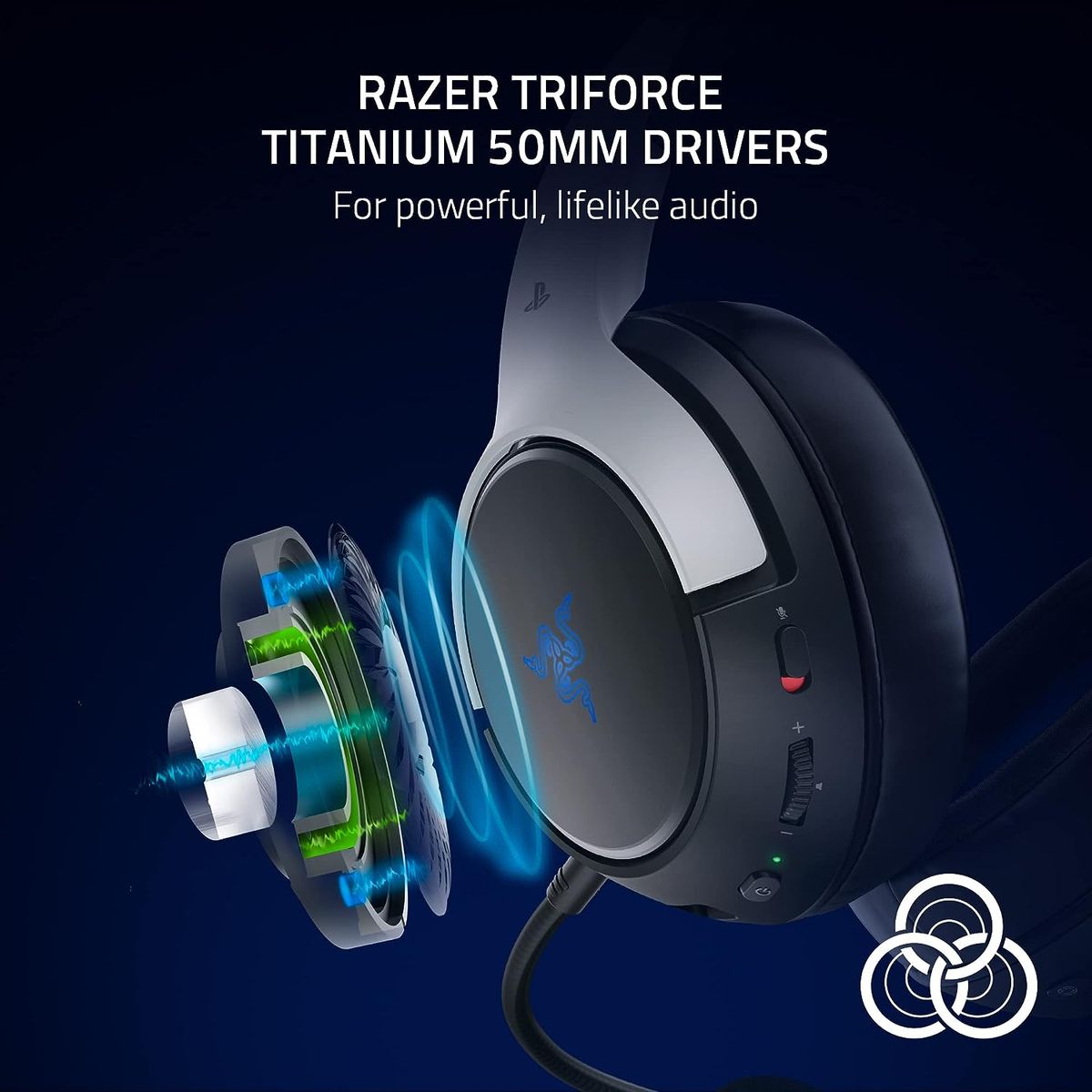 Razer Kaira Pro HyperSpeed PlayStation Licensed Gaming Headset Dual Wireless Stereo for PS PC Mobile Black/White
