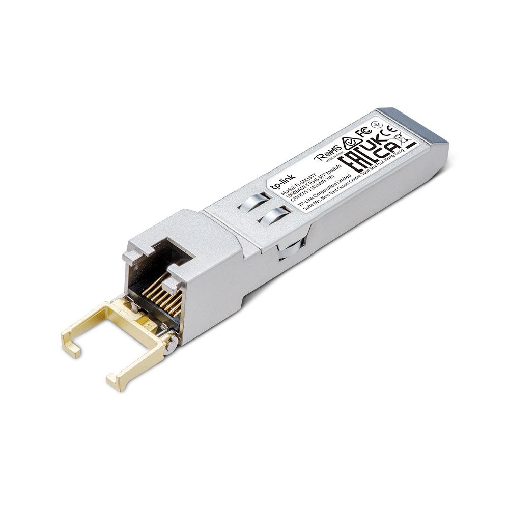 TP-Link TL-SM311T 1G SFP auf RJ45 Mini Gbic Modul - 1000Base-T Kupfer Transceiver Kompatibel für switch mit SFP-Ports, Plug-and-Play, Robustes Metallgehäuse.