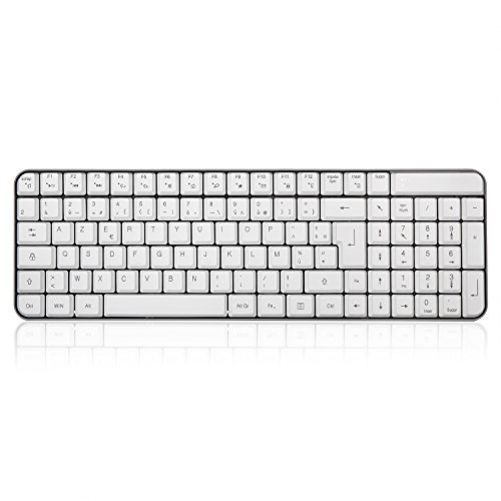 Leise kabellose Maus und Tastatur. weiß / grau (FRA Layout - AZERTY)