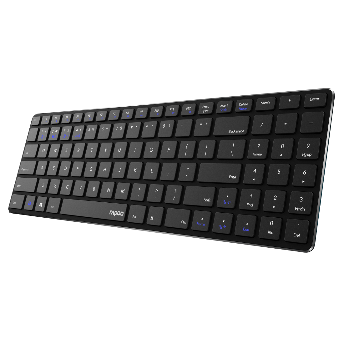 Rapoo E9100M Flache Multimodus-Tastatur 2 4 GHz Wireless DE-Layout