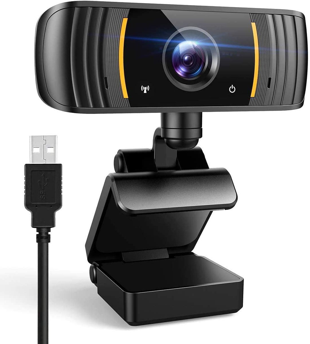 ansinna Webcam 2K with Microphone, 1440P Full HD PC Camera with Exposure Compensation, 110° Field of View, Plug and Play USB Webcam