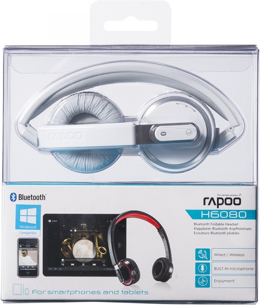 rapoo H6080 Faltbares On-Ear Bluetooth Gaming Headset weiß/grau