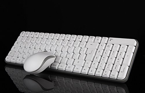 jelly comb Leise kabellose Maus und Tastatur weiß grau FR-Layout
