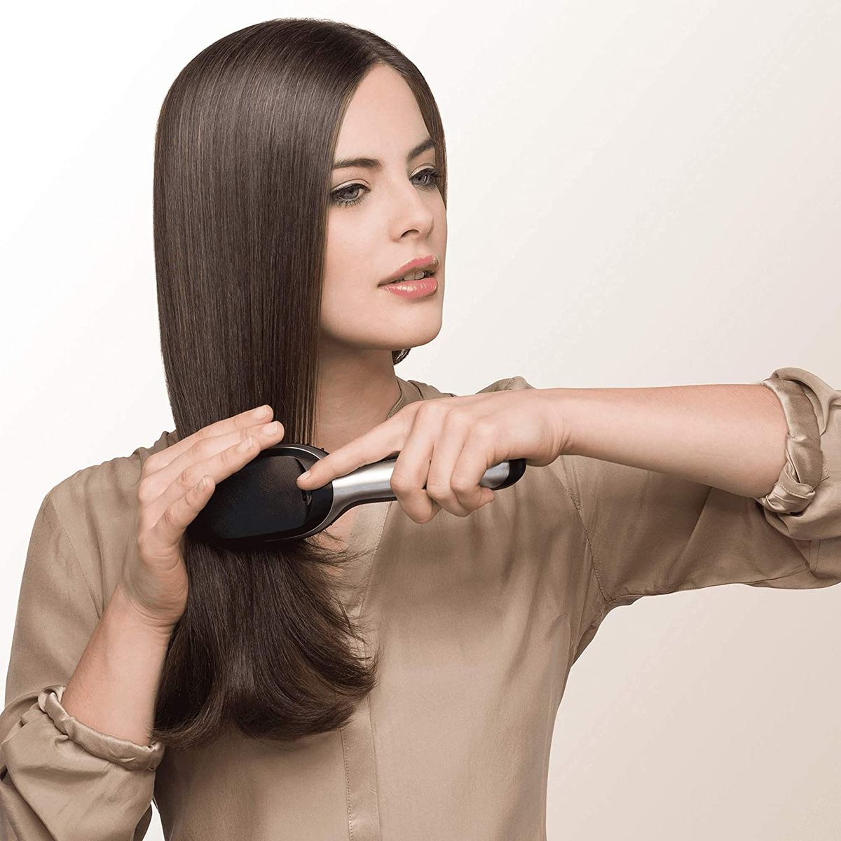 Braun Satin Hair 7 IONTEC Haarbürste, Haarbürste mit Ionentechnologie zur Förderung des Glanzes, BR710, schwarz