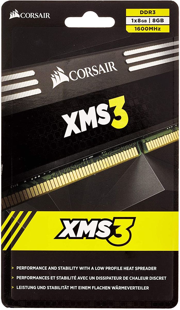 Corsair XMS3, 8GB, DDR3 memory module 1 x 8 GB 1600 MHz