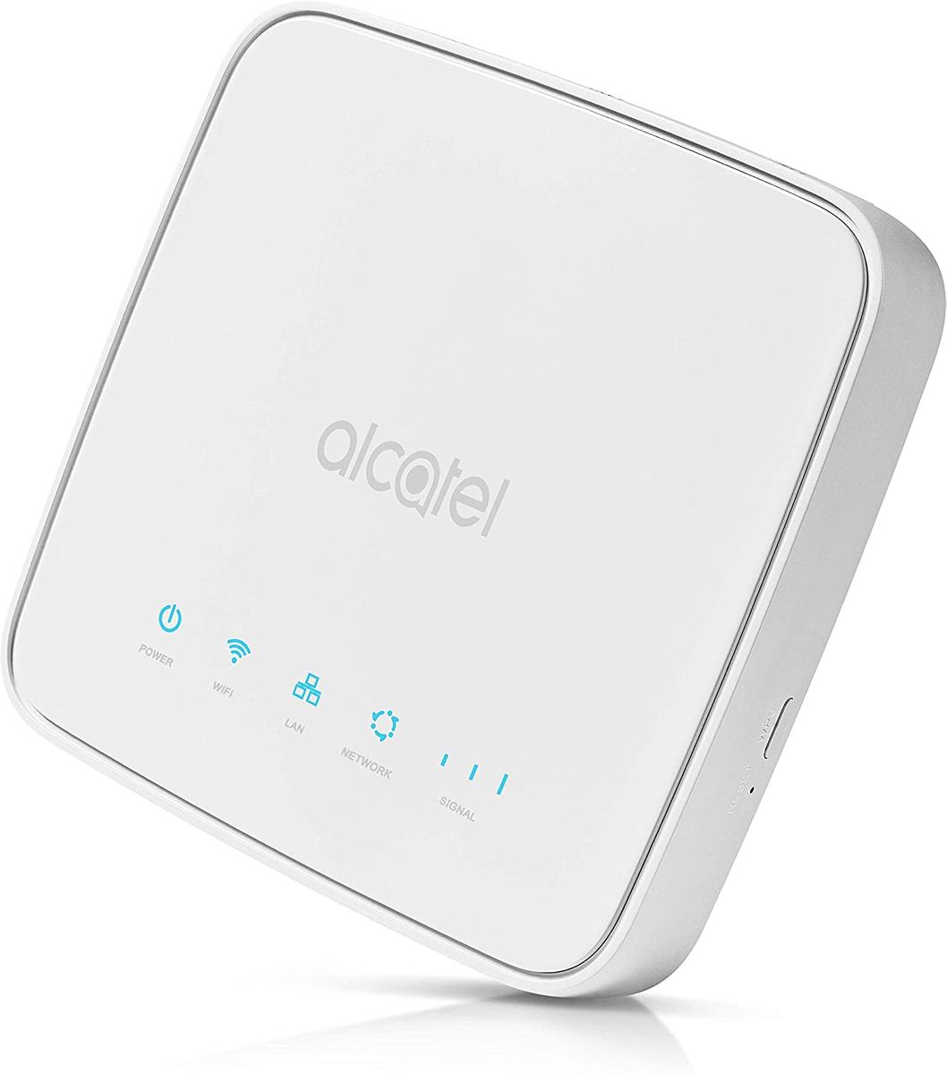 Alcatel HH40 4G/LTE Router (CAT4 | 150Mbps Download | 50Mbps Upload) Includes 2 External LTE Antennas, WiFi 802.11b/g/n, Hotspot Function, WPS, 2 x 100Mbps LAN Port - White