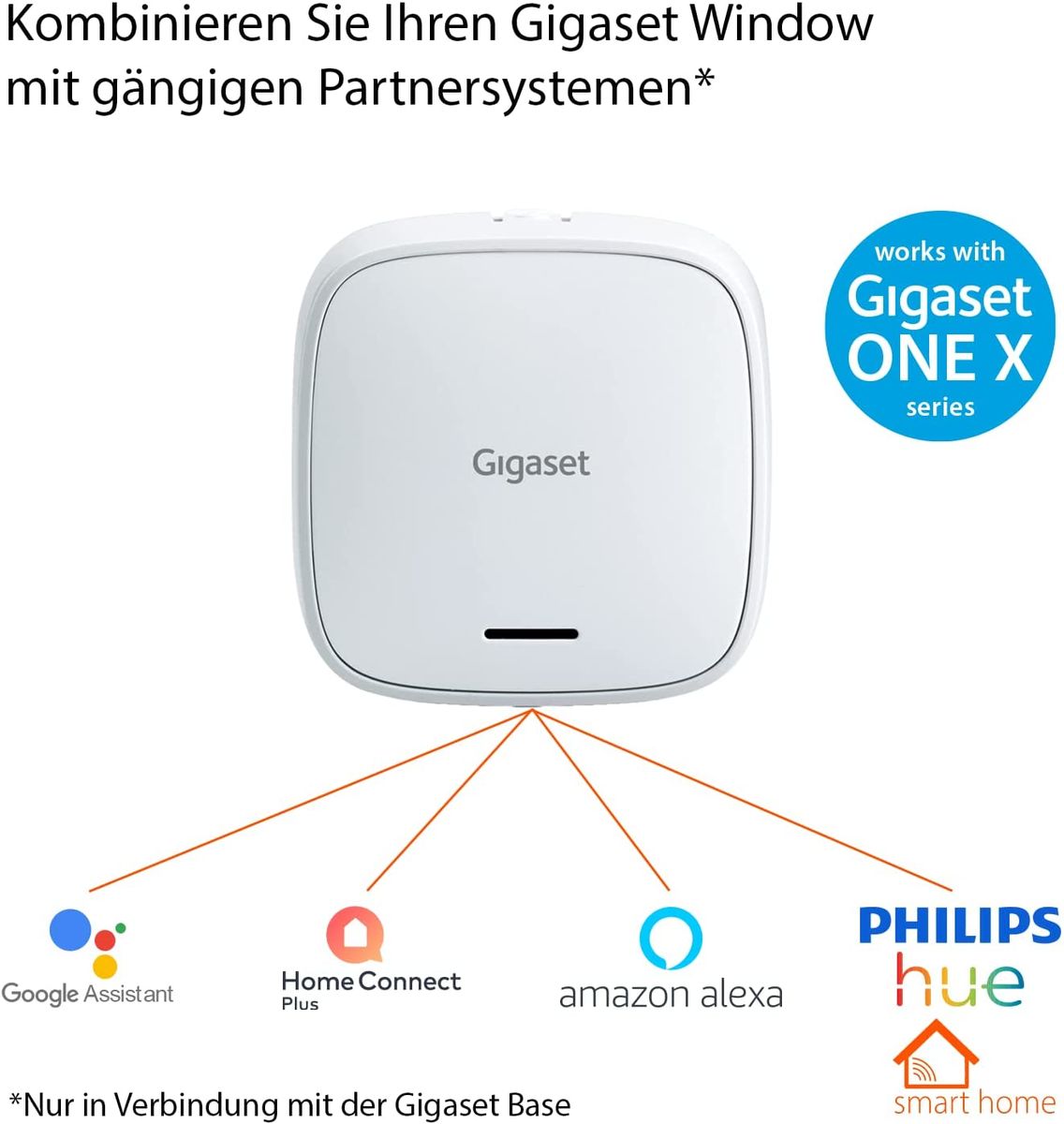 Gigaset Window ONE X Sensor - Smart Home Erweiterung - Sensor zur Überwachung von Fenstern - erkennt den Fensterstatus - für Balkontüren - richtig lüften - Home Connect Plus - Base erforderlich, weiß