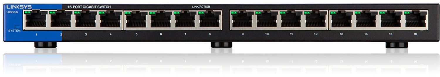 Linksys LGS116-EU Business 16 Port Desktop Gigabit Unmanaged Netzwerk Switch