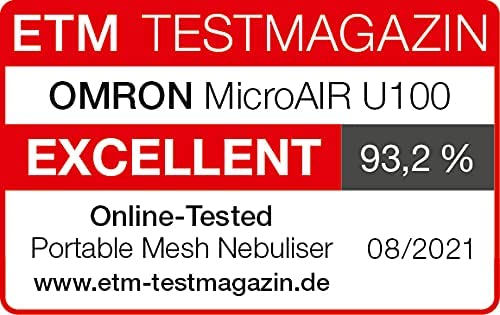 Omron MicroAir U100 Inhaler - Noiseless electric nebulizer for home or travel - For the treatment of respiratory diseases in adults and children asthma treatment.
