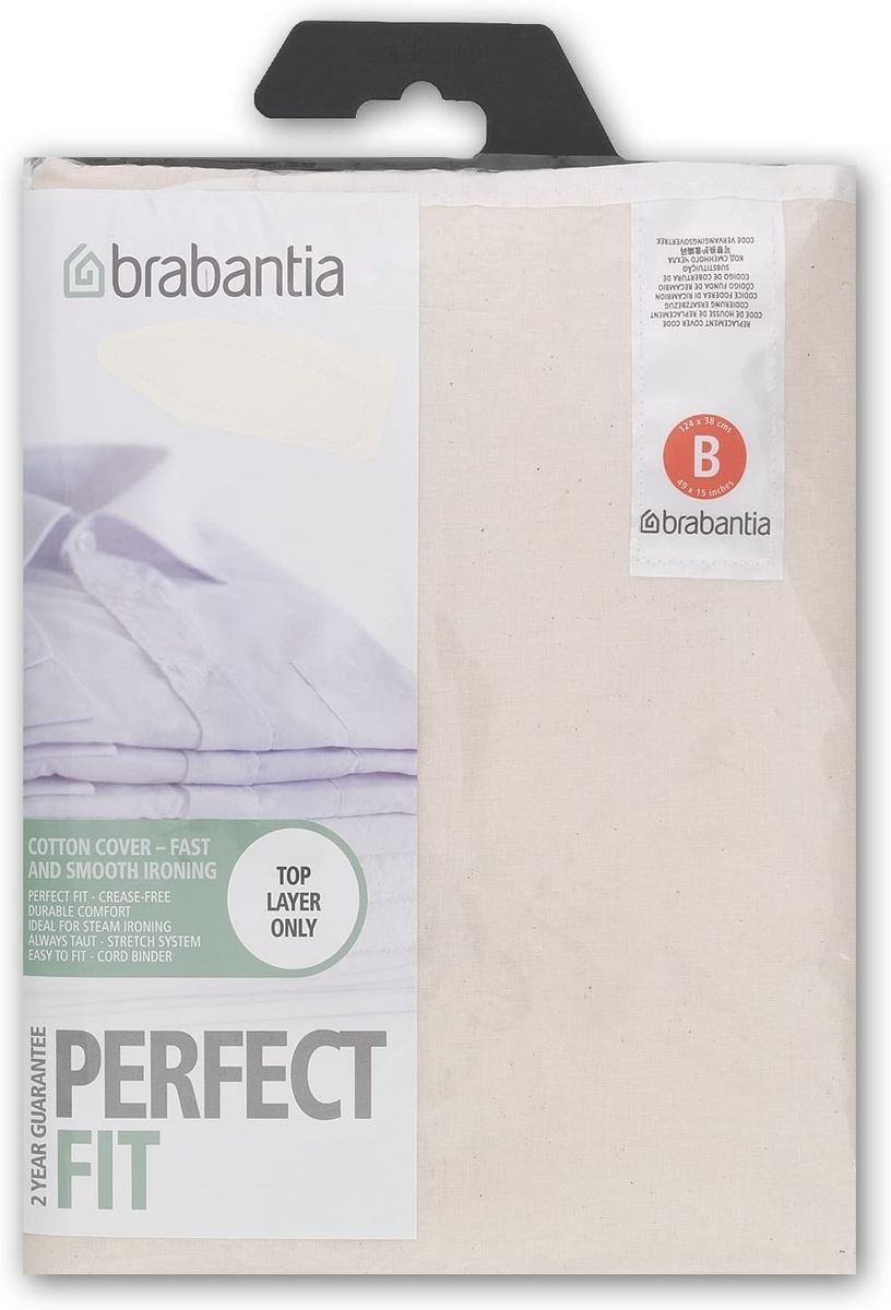 Brabantia 175824 Ironing board cover size B 124x38 cm cotton cover with 2mm foam 124 x 38 nature