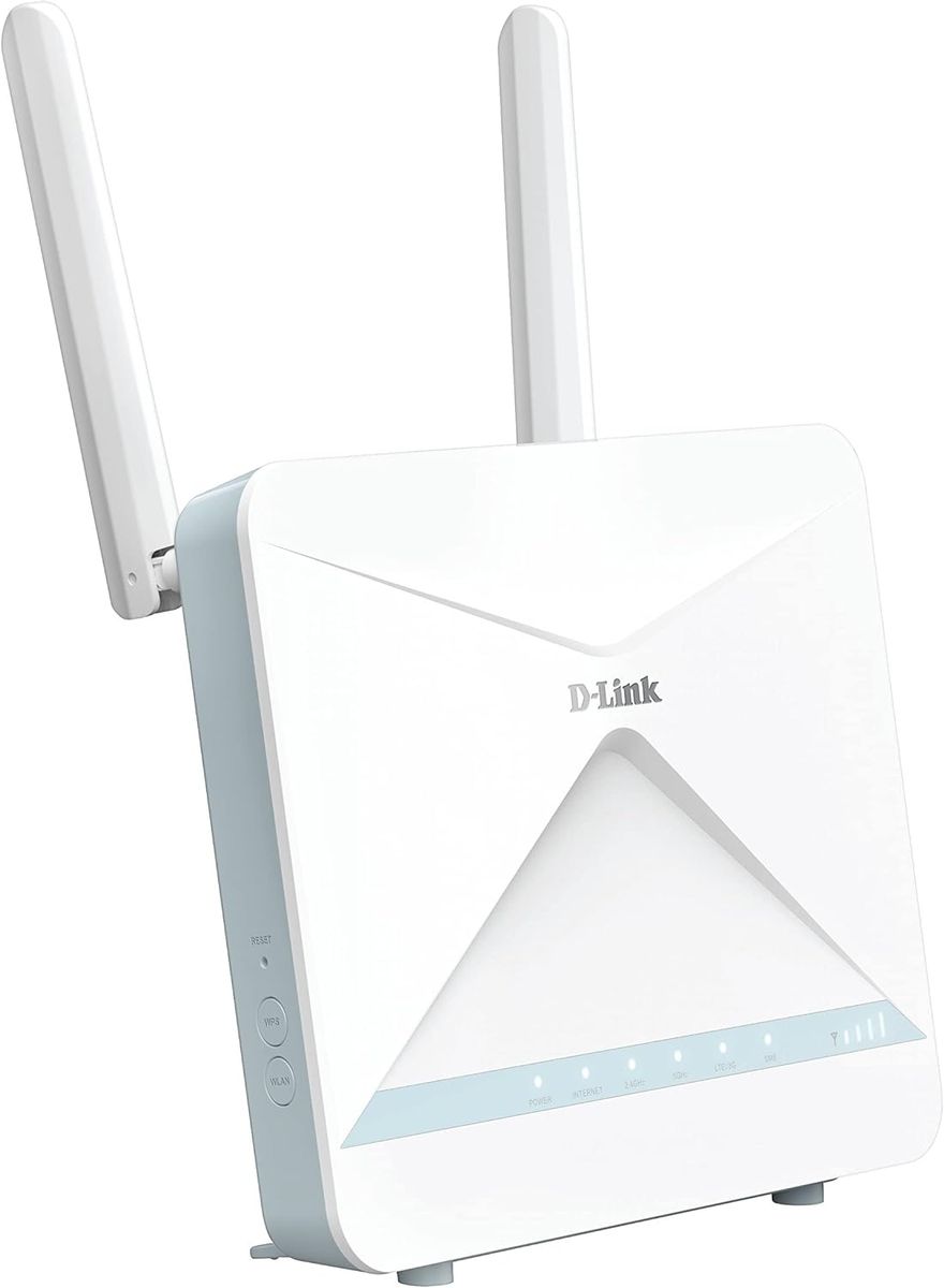 D-Link G416/E Eagle PRO AI AX1500 4G+ Smart Router (4G+ LTE Cat 6 Download bis zu 300Mbps, Wi-Fi 6, AI Wi-Fi/Traffic Optimiser, Gigabit Ports, WPA3, Wi-Fi Mesh Support, ohne Simlock), Weiß Router|4G+/LTE|WiFi 6|Gigabit Ethernet