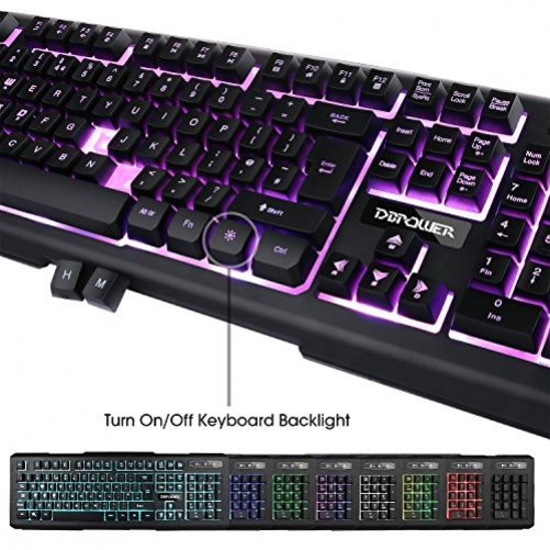 DBPower kabelgebundene USB Gaming Tastatur schwarz UK-Layout