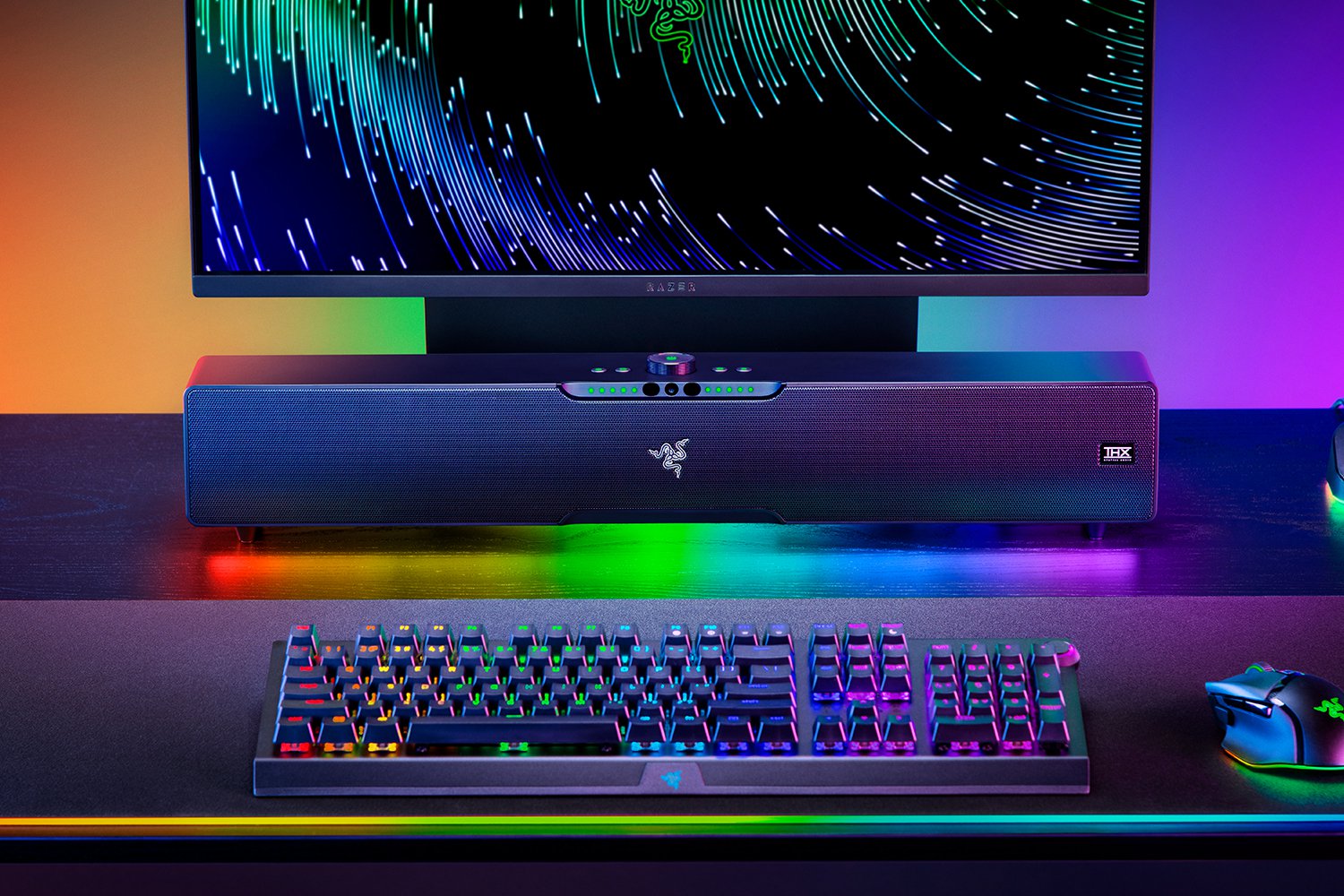 Razer Leviathan V2 Pro Gaming Soundbar + Subwoofer AI-Powered Beamforming 2.1 Surround BT USB Chroma RGB for PC Black EU