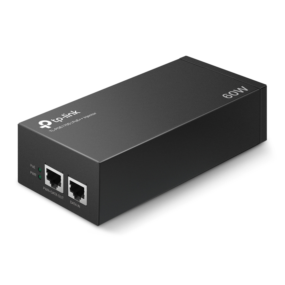 TP-Link TL-POE170S PoE++ Injektor (2 Gigabit-Ports, kompatibel mit 802.3af /at/bt, Gesamtleistung mit bis zu 60W, Wandmontage und Desktop-Design, Plug and Play)