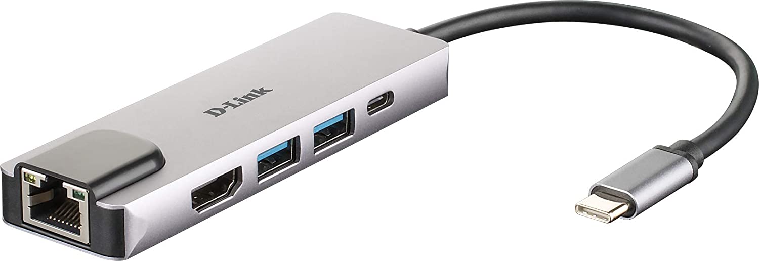 D-Link DUB-M520 Notebook-Dockingstation & Portreplikator Kabelgebunden Thunderbolt 3 Aluminium, Schwarz