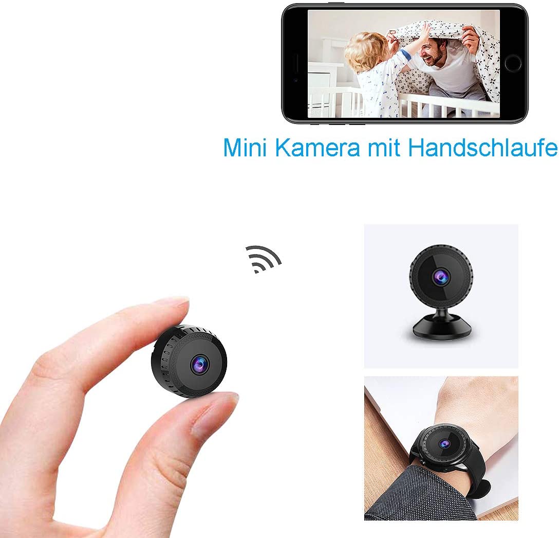 Todayi Mini Camera Small Battery Surveillance Camera Outdoor Indoor WiFi Mobile Phone with Motion Detection and Memory Recording Micro WiFi IP Camera Night Vision Wireless