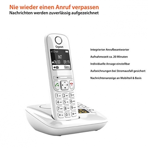 Gigaset AS690A Schnurlostelefon Anrufbeantworter DECT-Telefon Freisprechfunktion