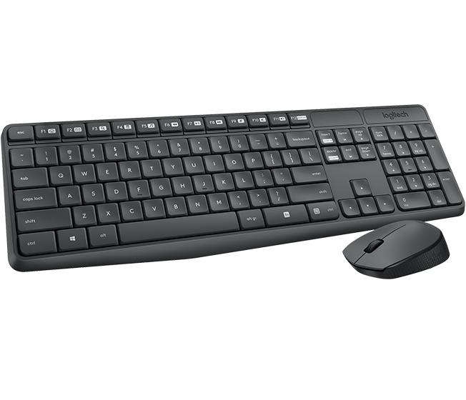 logitech MK235 Tastatur RF Wireless schwarz PT-Layout