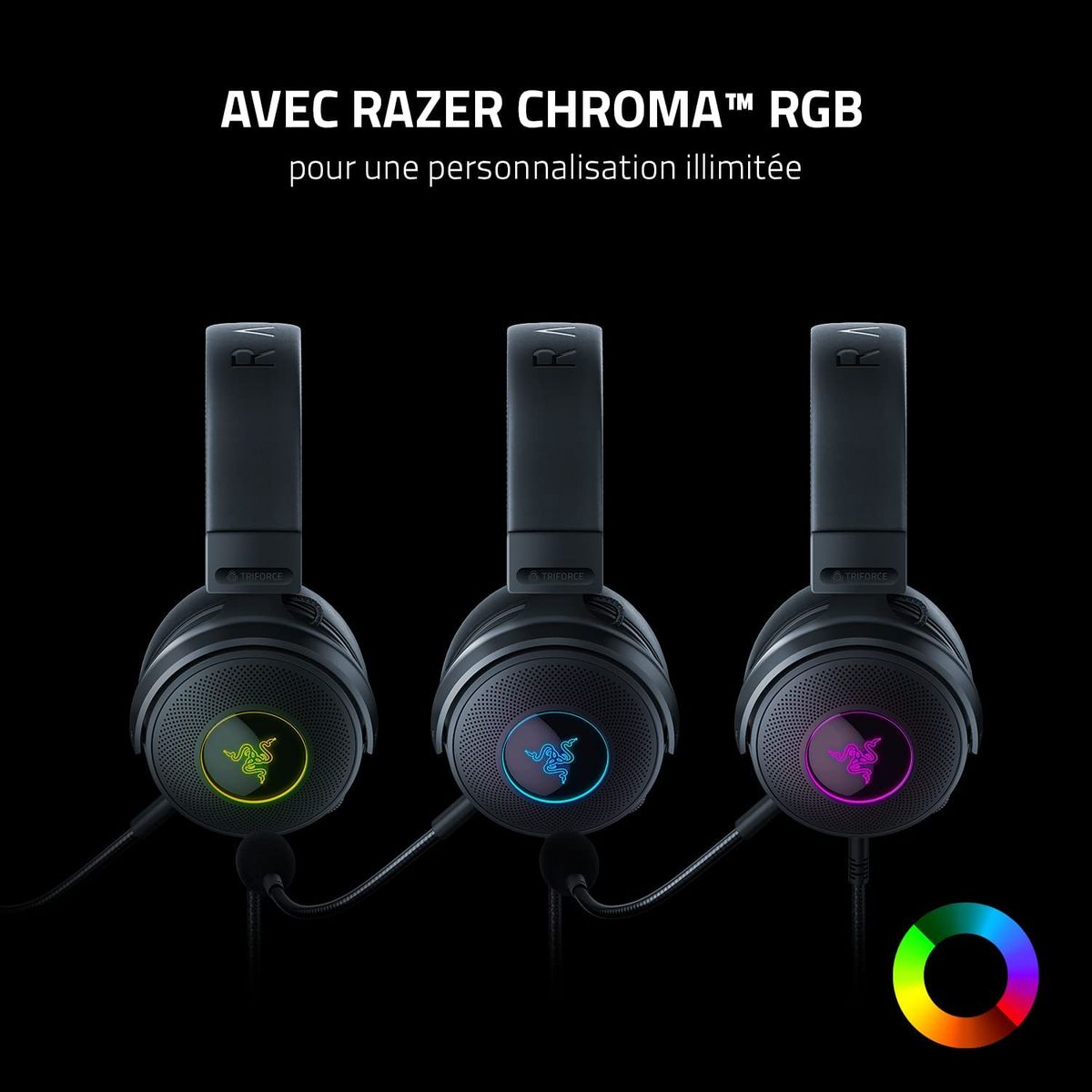 Razer Kraken V3 Gaming Headset Virtual 7.1 Surround-Sound USB Chroma RGB for PC Mac PS Black