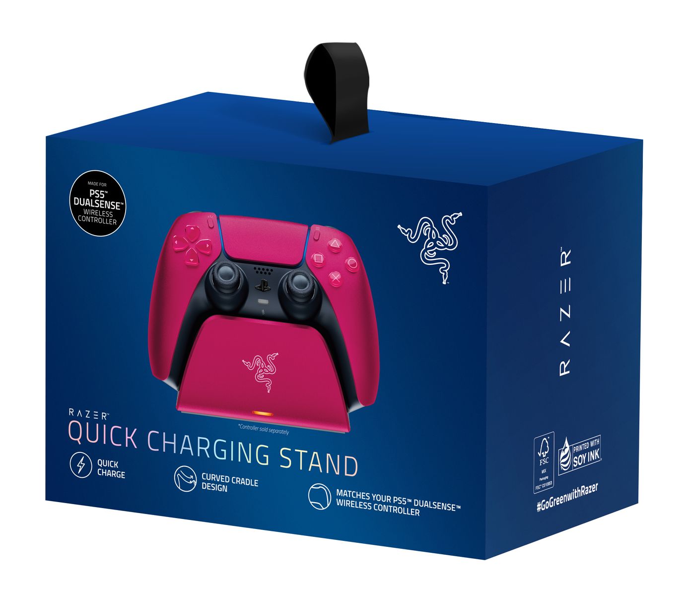 Razer Quick Charging Stand for PS5 Gaming Controller Schnellladestation Cosmic Red