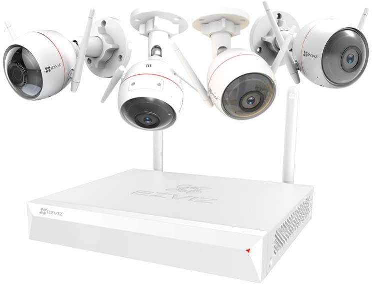 EZVIZ ezWireless Kit, Latest Generation Surveillance Cameras, 4 ezGuard Plus and 1 Vault Live, 2.4 GHz WiFi, Access to Max, Full HD 1080p WiFi Camera with Night Vision Access to max. 4 cameras