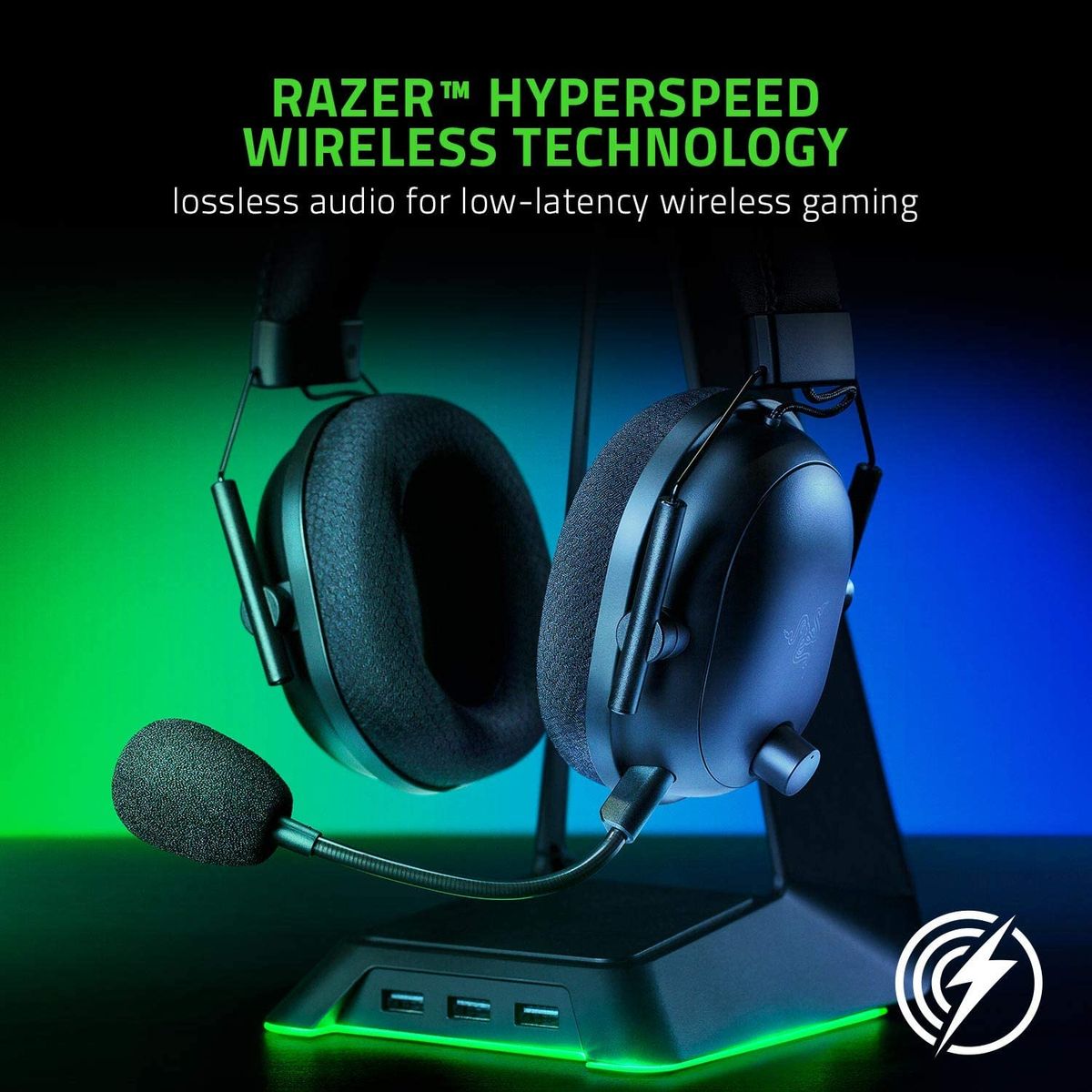 Razer BlackShark V2 Pro 2020 Gaming Headset Wireless RF + 3.5mm Virtual 7.1 Surround-Sound for PC Black