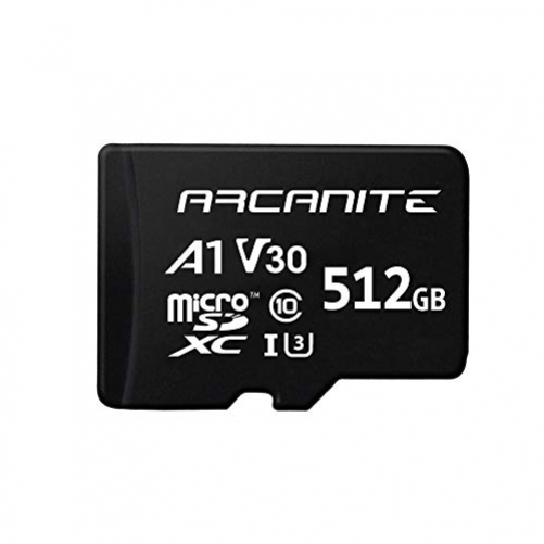 ARCANITE 512 GB microSDXC-Speicherkarte mit Adapter - UHS-I U3, A1, V30, 4K, C10, microSD, Lesegeschwindigkeiten von bis zu 90 MB/s.